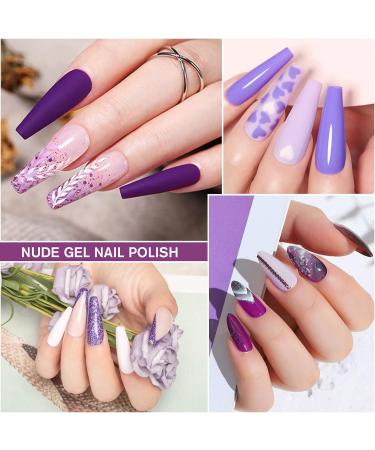 Shining She Nail Polishes Set - 6 Colors Purple Wisteria Rose Purple Polish - Soak-Off UV/LED Gel - Perfect Gift for Nail Art - 8ML - Buy Online on SooperMarket.com