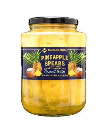 Member's Mark Pineapple Spears in Coconut Water (42 Ounce), 2.6 Pound (Pack of 1)