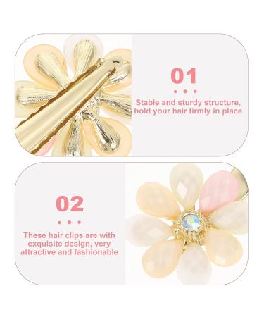 KALLORY Women's Acrylic Flower Hair Clips - 4pcs Rhinestone Bobby Pins for Girls & Women - Buy Online on SooperMarket.com
