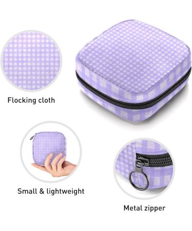 Lilac Plaid Menstrual Cup & Pad Storage Bag - Portable Period Pouch for Women/Girls - Multi-Colored - 1Pcs - Buy Online on SooperMarket.com