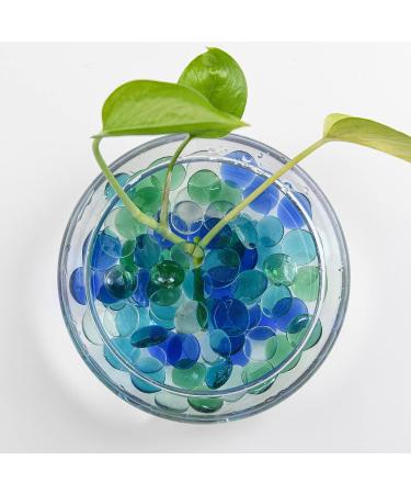 Hisredsun 290 Pcs Mixed Color Glass Pebble Stones - 1.35kg Decorative Vase Fillers & Aquarium Gems - 17-20mm Flat Marble Pearls - Buy Online on SooperMarket.com