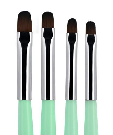 Beaute Galleria 4 Pieces Gel Nail Brush Set (Size 6  8  10  14) for Gel Nail Extensions  UV Builder  Nail Tips Builder  Polygel Nails  Gel Sculpting  Nylon Hair Nail Art Painting Pen