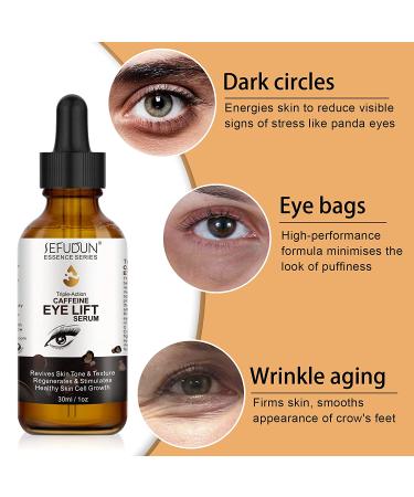 Caffeine Eye Serum for Women | Dark Circles, Puffiness, Eye Bags Treatment | Anti-Aging, Reduces Wrinkles, Fine Lines | 100% Pure Coffee Oil - 1 oz - Buy Online on SooperMarket.com