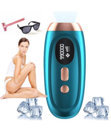 Laser Hair Removal with Cooling System at-Home IPL Hair Removal for Women Men Upgraded to 999 900 Flashes Permanent Hair Removal Device on Facial Legs Arms Bikini Line (Green)