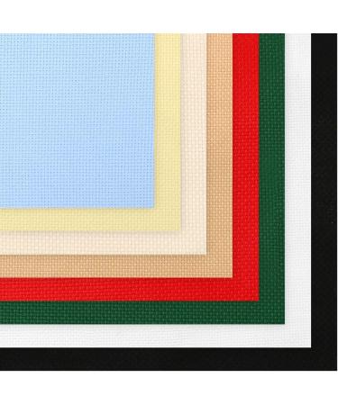 Caydo 8 Pieces Aida Cloth 14 Count 12x18 Inch - 8 Color Classic Reserve Cross Stitch Fabric - Buy Online on SooperMarket.com