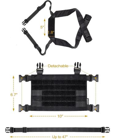 OneTigris ROC Chest Rig Tactical Modular Panel with Removable Shoulder Strap and Waist Strap Black  Version 2.0 - Buy Online on SooperMarket.com