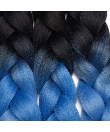 Buy Tess Braids Extensions - 60cm Jumbo Kanekalon Hair Braids (3 Pack: Black/Blue/Pink) for Box Braids - 100g Bundles - Ombre Hair Extensions - Buy Online on SooperMarket.com