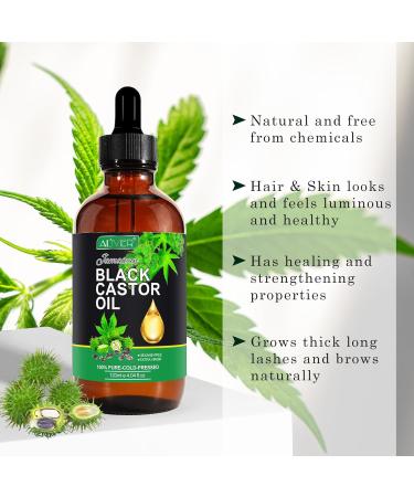 Jamaican Black Castor Oil 120ML Massage Oil for Aromatherapy 100% Pure Natural Cold Pressed Organic Castor Oil Stimulate Growth for Hair Eyelashes Eyebrows Skin Moisturizer & Hair Oil and Body Oil - Buy Online on SooperMarket.com