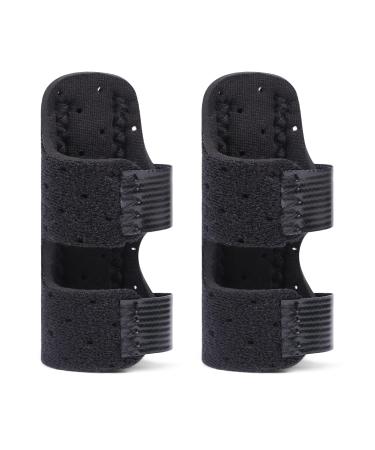 ACWOO Finger Splints 2 Pcs Finger Support Brace with Adjustable Fixing Belt Finger Stabilizer with Built-in Metal Support Trigger Finger Splint for Broken Finger and Arthritis Pain Relief