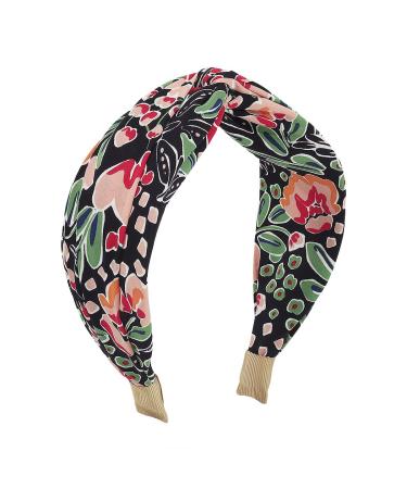 Jseng 4 Pcs Wide Cross Knot Headbands - Elastic Floral Hair Accessories for Women & Girls - Buy Online on SooperMarket.com