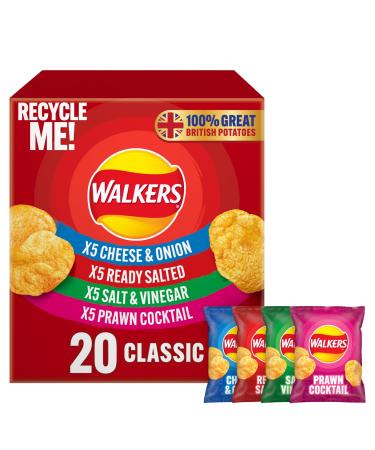 Walkers Classic Variety Multipack Crisps Box 20x25g Classic Variety Multipack Box 20x25g 500.00 g (Pack of 1)
