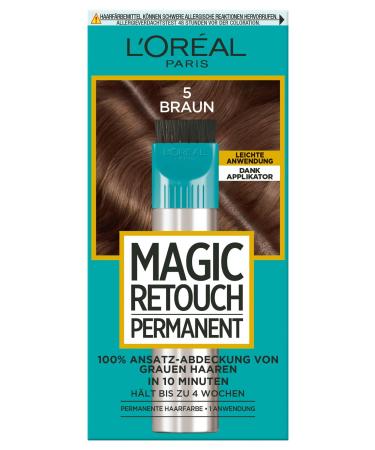 L'Or al Paris Root Cover for Concealing Grey Hair Long Lasting Hair Concealer Magic Retouch Permanent No. 5 Brown 1 Piece