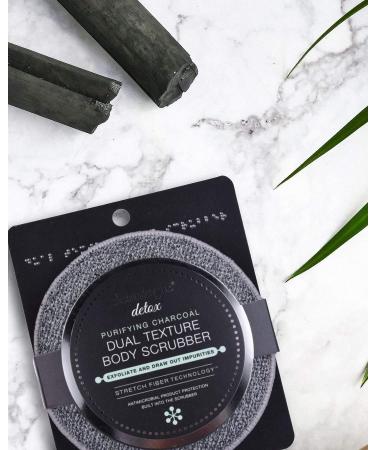 Cleanlogic Detox Purifying Charcoal Exfoliating Body Scrubber - Pack of 3 | Gentle Dual-Texture Scrub | 1 Count - Buy Online on SooperMarket.com