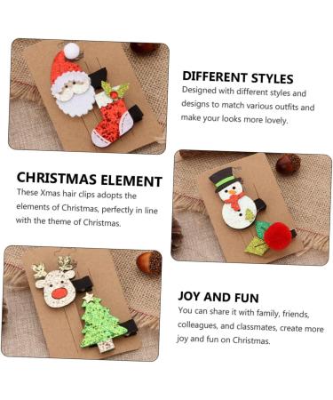 ABOOFAN 8 Sets Christmas Suit Hairpin Christmas Hair Grips Hairpin for Xmas Santa Hair Clips Elk Santa Hair Barrettes Xmas Hair Women s Suits Christmas Hair Clip Cloth Bobby Child Antlers - Buy Online on SooperMarket.com