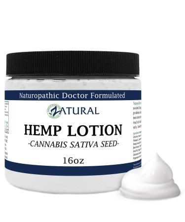 Zatural Hemp Lotion - Therapeutic Body Lotion with Hemp Seed Oil (16 Ounce Jar) 16 Ounce (Pack of 1)