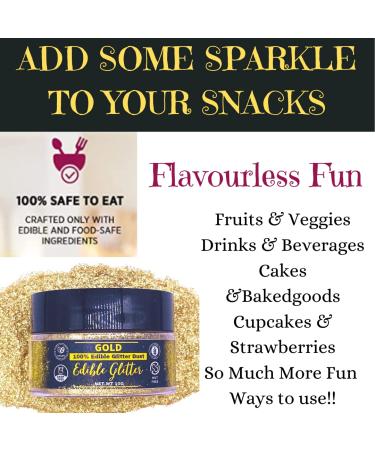 BULK-10G Edible Glitter and Gold Dust for Drinks and Cake Decorating - Vegan, Dairy-Free, 100% Food Safe - Buy Online on SooperMarket.com