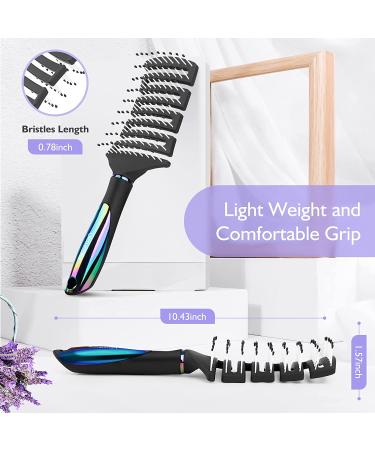 Curved Vented Detangling Hair Brush for Faster Blow Drying - Professional Vent Detangler for All Hair Types (Black) - Buy Online on SooperMarket.com