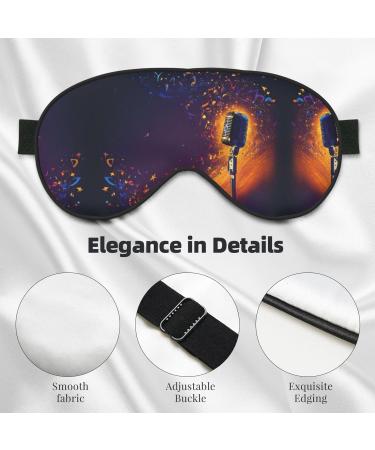 Microphone with Music Note Print Double-Sided Eye Mask Soft and Light Blocking for Enhancing Sleep Quality - Buy Online on SooperMarket.com