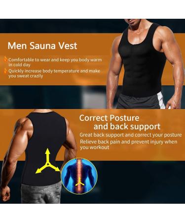 BODYSUNER Sauna Sweat Vest for Men | Waist Trainer Compression Tank Top | Blue L/XL - Buy Online on SooperMarket.com