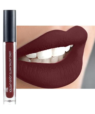 Mynena Burgundy Red Matte Liquid Lipstick Long Lasting Waterproof Lightweight No Smudge Talc-Free Mica-Free Gluten-Free Paraben-Free | Emma