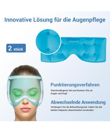 ComfyTemp Cool Sleep Mask with Gel Pads - Alleviate Dark Circles Headaches & Fever | 2-Pack Eye Compress for Men & Women - Buy Online on SooperMarket.com