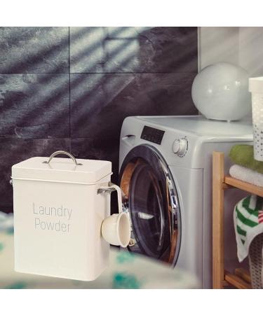Detergent Box Washing Powder Box with Dosing Spoon 4 L Detergent Storage Washing Powder Can Washing Powder Box Storage Box Powder Storage Containers for Powder Food Pet Food Beige - Buy Online on SooperMarket.com
