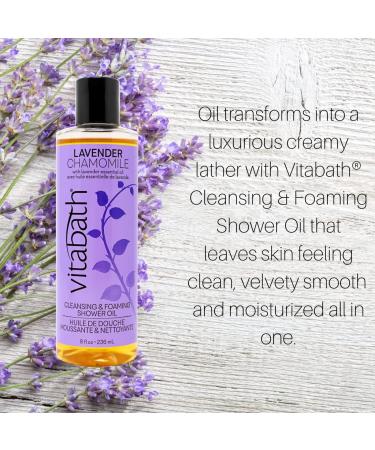 Vitabath Lavender Chamomile Shower Oil - Nourishing Body Wash for Dry Skin | Hydrating Foam - 8 fl oz - Ideal for Men & Women - Buy Online on SooperMarket.com
