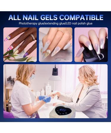 Buy UV LED Nail Lamp 72W - Rechargeable Sparkly Wireless Nail Dryer with 5 Timer Settings | Quick Dry Gel Polish Curing Light for Salon & Home - A-white - Buy Online on SooperMarket.com