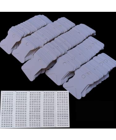 520 Pack Cardboard Floss Bobbins Floss Cards for Wrap and Store Floss Needlepoint and Craft Thread with 500 Color Number Labels 500 bobbins