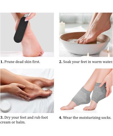 Moisturizing Heel Socks with Soft Gel Lining - Reusable Foot Moisturizer for Dry Cracked Feet - Pack of 2 - Buy Online on SooperMarket.com