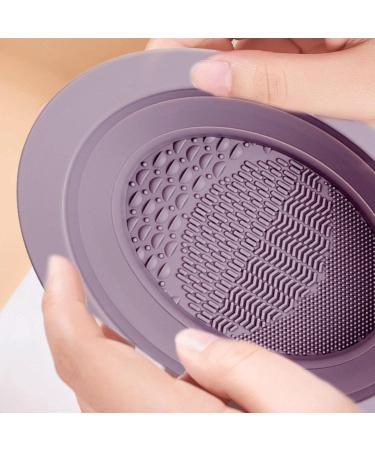 Yajexun Makeup Cleaner - Bowl Scrubber Brushes Foldable Silicone - Portable Washing Tool Mat Cleaning for Brushes Sponge and Puff Women Purple - Buy Online on SooperMarket.com