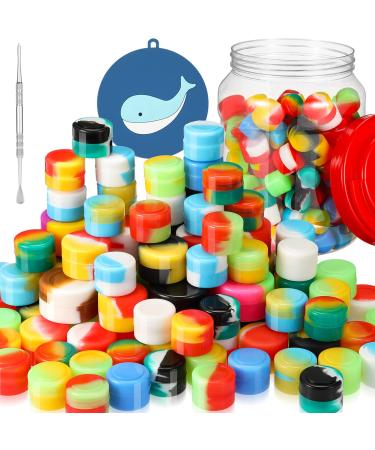 153 Pieces Silicone Wax Container Mini Round Wax Containers Non-stick Storage Jars Oil Wax Concentrate Bottles with Wax Carving Tool Mat for Kitchen, 2 ml, 3 ml, 5 ml