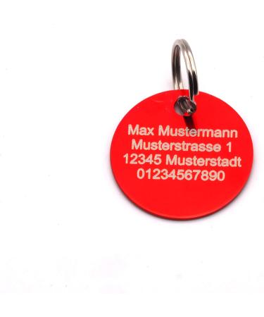 Custom Engraved Dog Tags - Push Button | Synthetic Leather | Blue Black Red Yellow | 30mm | Perfect for Control Branding - Buy Online on SooperMarket.com