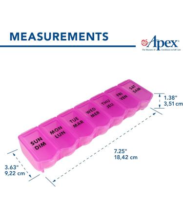 Apex 7 Day Bubble Lok Weekly Pill Organizer Weekly Pill Organizer Daily Easy-Open See-Through Lids Organize Medication or Vitamins Berry - Buy Online on SooperMarket.com