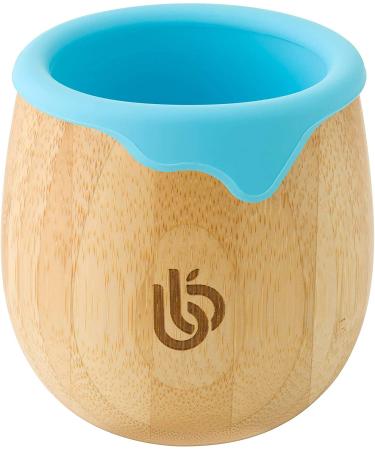 Bamboo Baby and Toddler Sippy Cup - 150ml Eco-Friendly Dinky Cup with Cute Silicone Drip Rim for Teeth and Gum Protection - Ideal Toddler Transition Cup (Blue)