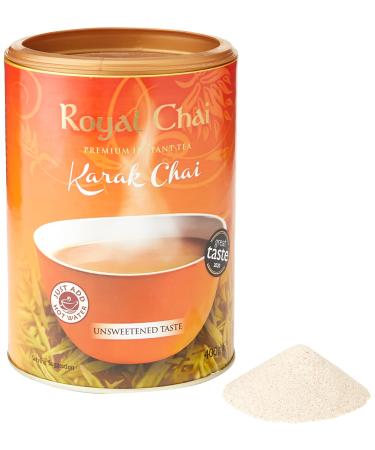 Royal Chai | Karak Chai Unsweetened Tub | 400g | Premium Instant Chai | Makes 20 cups Karak 400 g (Pack of 1) Unsweetened