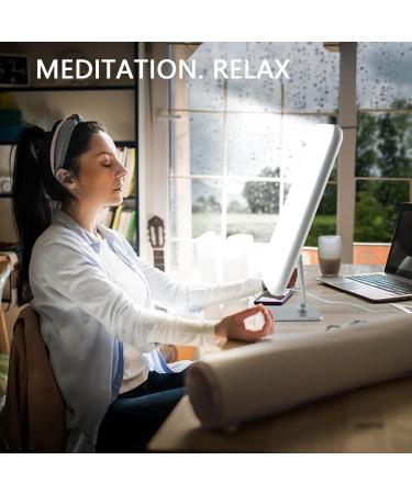 Large Light Therapy lamp Bright White 10000 lux 12 in High Illumination Wake-up Light Alarm Multiple Sets of White Noise - Buy Online on SooperMarket.com