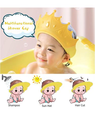Kids Shower Cap - Adjustable Crown Shampoo Shield for Baby Bathing - Yellow - Buy Online on SooperMarket.com