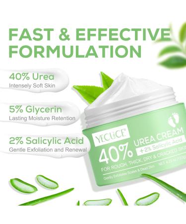 Urea Cream 40% with 2% Salicylic Acid - Foot Repair Lotion for Deep Moisturization & Exfoliation 5.29 Oz - Buy Online on SooperMarket.com