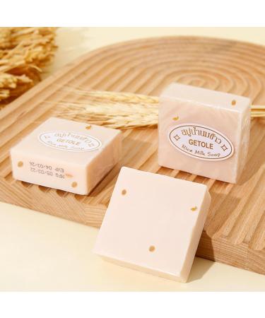 Dranng Rice Soap | Mild And Non-irritating Rice Soap Goat Milk Soap Handmade Brightening Soap Body Cleansing Rice Soap For Face Body Cleansing And Moisturising - Buy Online on SooperMarket.com