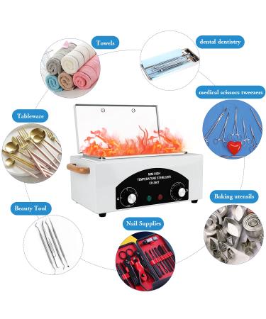 2L Hot Towel Cabinet with Stainless Tray - High Temp Nail Salon Cleaning Box - 300W Dry Heat Spa Equipment for Barber Tools - 6 Piece Set - Buy Online on SooperMarket.com