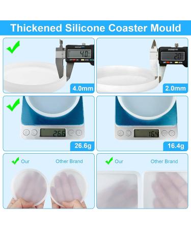 Thickened Coaster & Candle Holder Resin Molds - 4pc Set for DIY Epoxy Resin Casting and Home Decor - Buy Online on SooperMarket.com