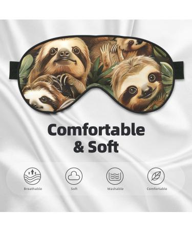 SSIMOO Cute Sloth Soft Sleep Eye Mask | Breathable Travel Eye Patch for Women | Ideal for Relaxation & Sleep - Buy Online on SooperMarket.com