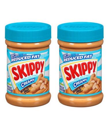 Skippy Peanut Butter, Reduced Fat Creamy, 16.3-Ounce Jars (Pack of 2)