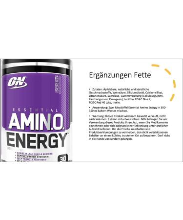 OPTIMUM NUTRITION ESSENTIAL AMINO ENERGY Concord Grape Preworkout and Essential Amino Acids with Green Tea and Green Coffee Extract 30 Servings 270.0 g (Pack of 1) - Buy Online on SooperMarket.com
