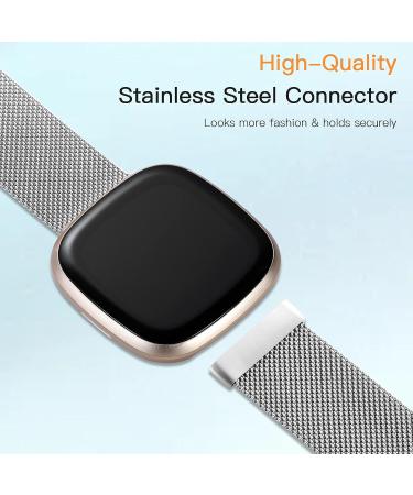 Stainless Steel Mesh Band for Fitbit Versa 3, Sense, Versa 4 - Small Silver - 5.5-7.5 - Buy Online on SooperMarket.com
