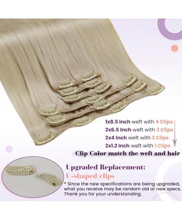 Shop Laavoo 55cm Real Hair Clip-In Extensions - #613 Blond 105g Remy Invisible Clips - 7pcs | Premium Quality Hair Extensions for a Natural Look - Buy Online on SooperMarket.com