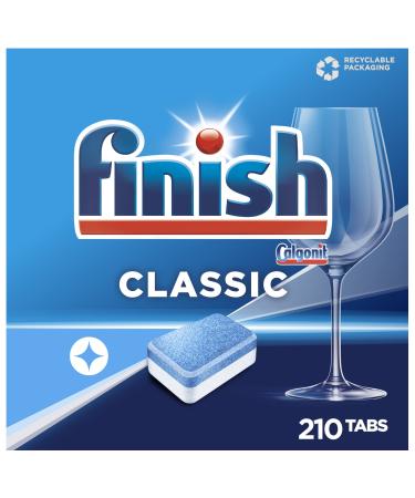 Finish Classic dishwasher tab phosphate-free-dishwasher flush for the basic cleaning of the dishes-savings pack with 210 finish tabs 210 (1 Pack)