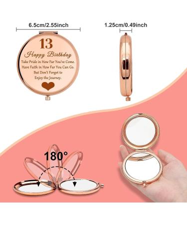 13th Birthday Gift for Girl - Inspirational Travel Makeup Mirror | Teen Daughter, Niece, Granddaughter, Sister, Mom Gift - Buy Online on SooperMarket.com
