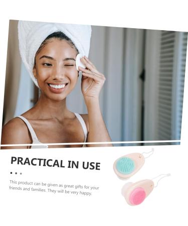 FRCOLOR Pack of 8 Double-Sided Facial Cleansing Brush Face Scrub Scrubber Silicone Facial Cleanser Handle Facial Brush Bathroom Accessories Painted - Buy Online on SooperMarket.com